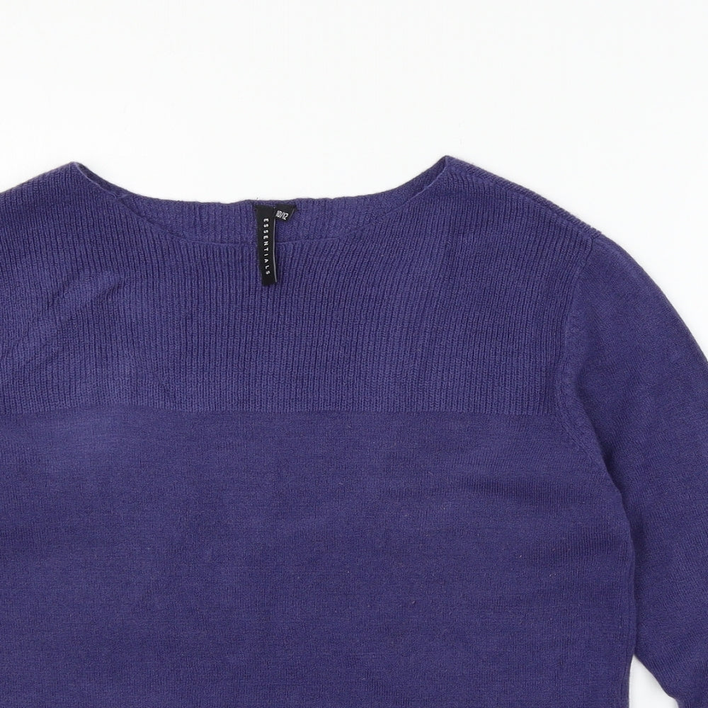 Womens UK Size 10 Essentials Blue Pullover Jumper