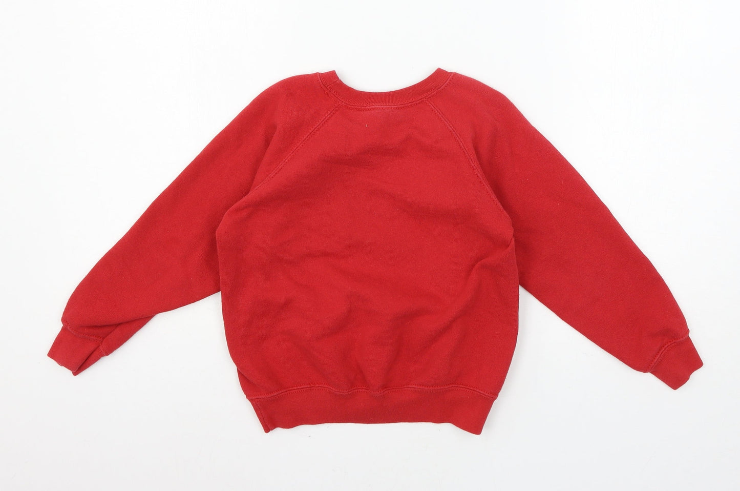 Fruit of the Loom Boys Red  Jersey Pullover Sweatshirt Size 5-6 Years  - Rudolph
