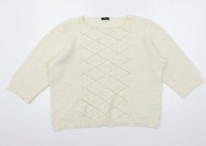 Womens UK Size 20 M&Co Ivory Pullover Jumper