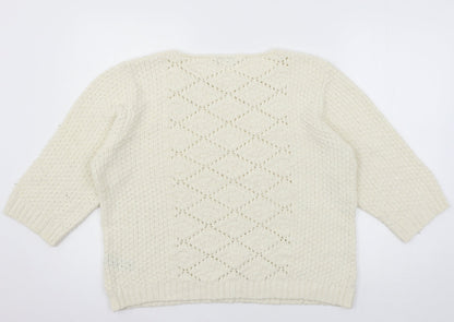 Womens UK Size 20 M&Co Ivory Pullover Jumper