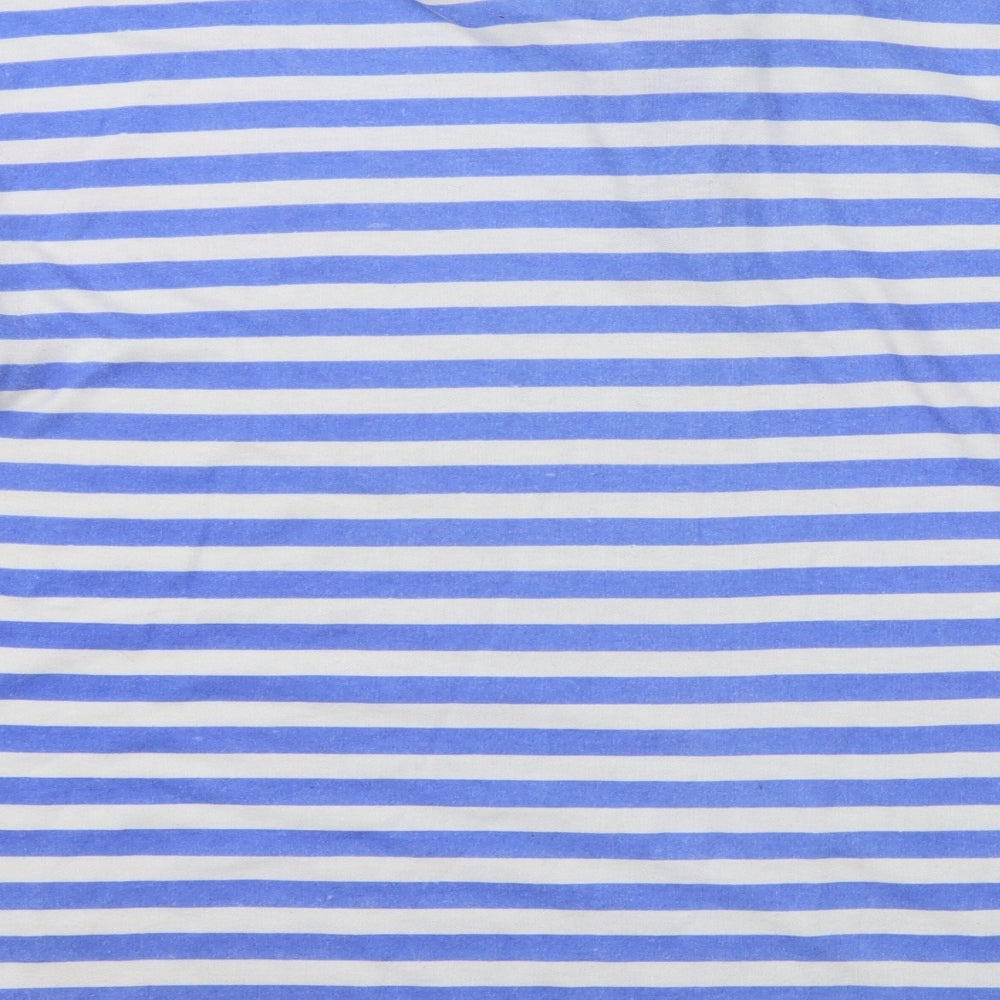 Leisure Man Mens Blue Striped Jersey  Polo Size L