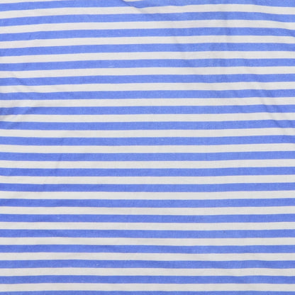 Leisure Man Mens Blue Striped Jersey  Polo Size L