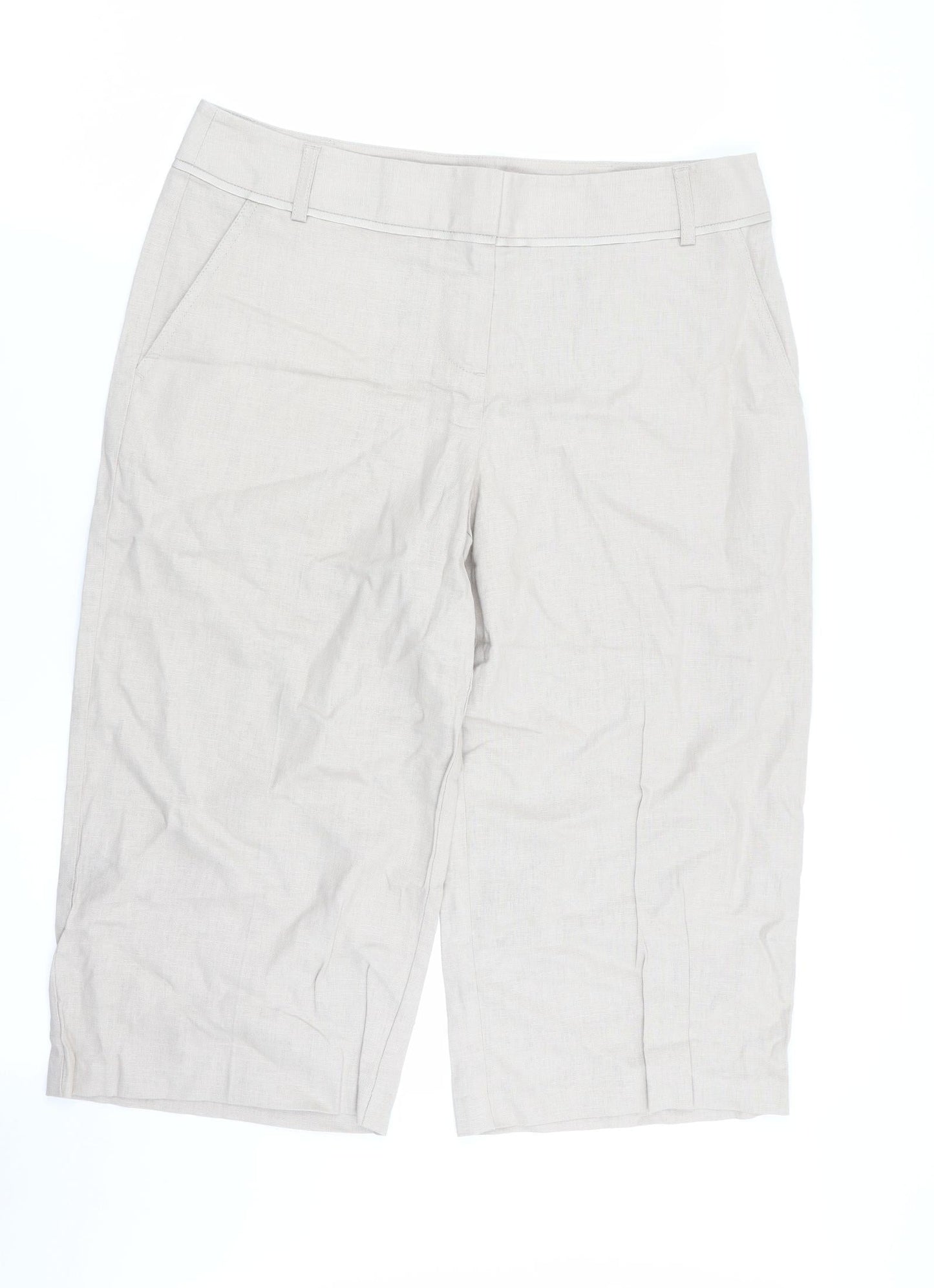 Womens UK Size 30 in Preworn Regular Fit Capri Beige Trousers