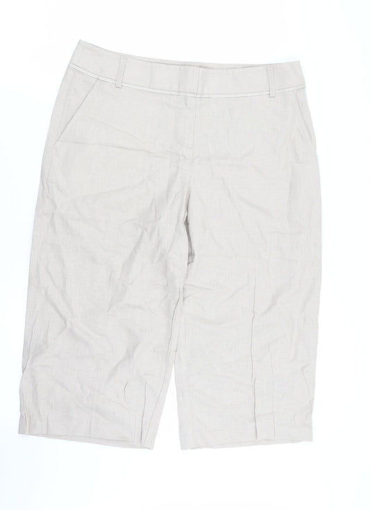 Womens UK Size 30 in Preworn Regular Fit Capri Beige Trousers