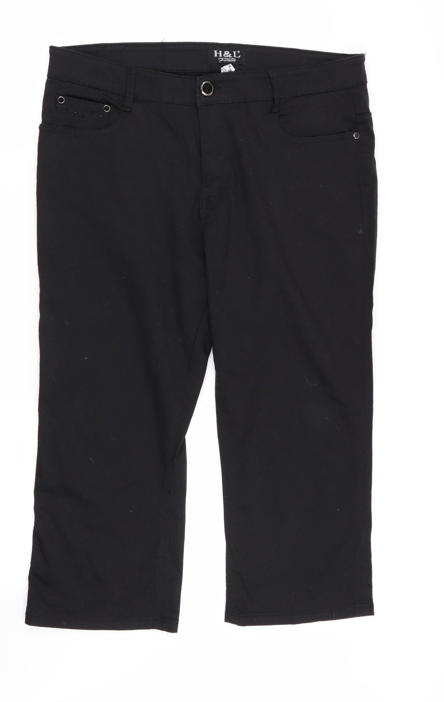 H&L Womens Black   Capri Jeans Size 34 in L22 in