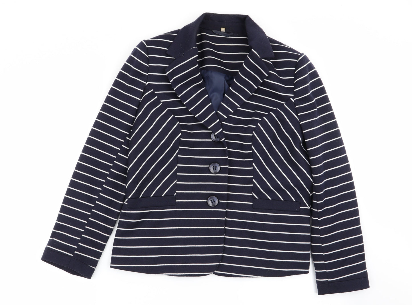 isle Womens Multicoloured Striped  Jacket Blazer Size 12