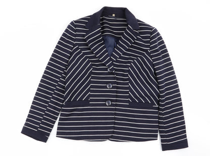 isle Womens Multicoloured Striped  Jacket Blazer Size 12
