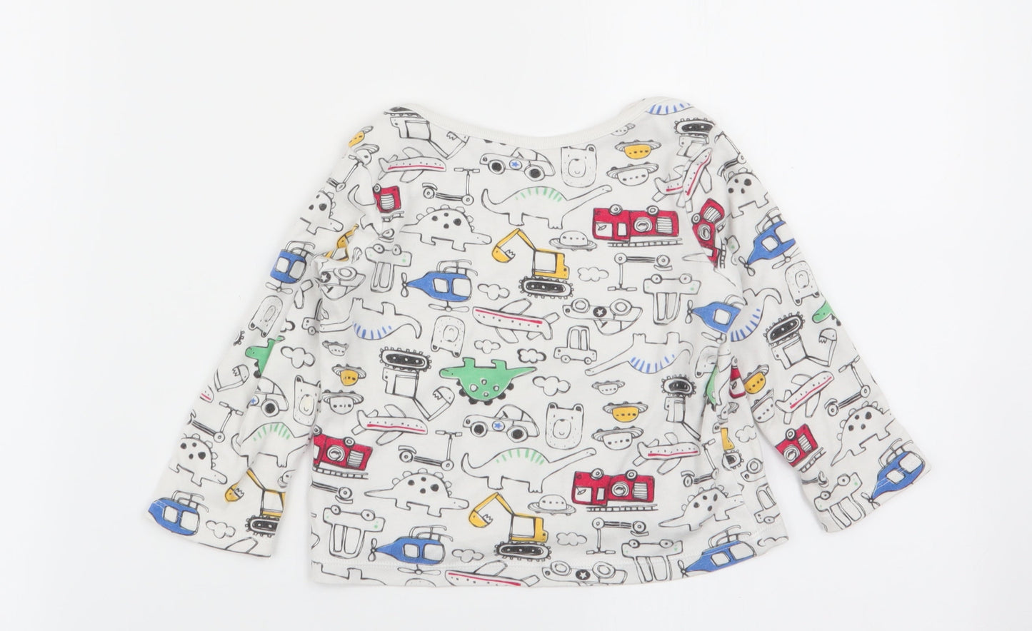F&F Boys White Geometric  Babydoll Pyjama Top Size 12-18 Months