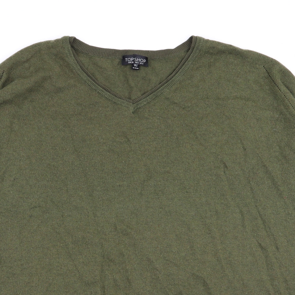 Womens UK Size 8 Topshop Green Pullover Jumper