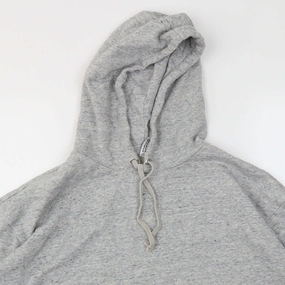 Close-up detail of H&M women’s grey jumper, size L