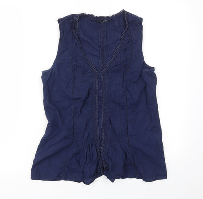 Warehouse Womens Blue   Basic T-Shirt Size 12