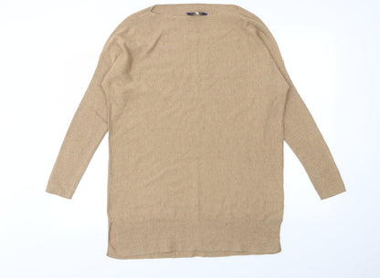 Front view of JOUELS women’s beige jumper, size UK 10