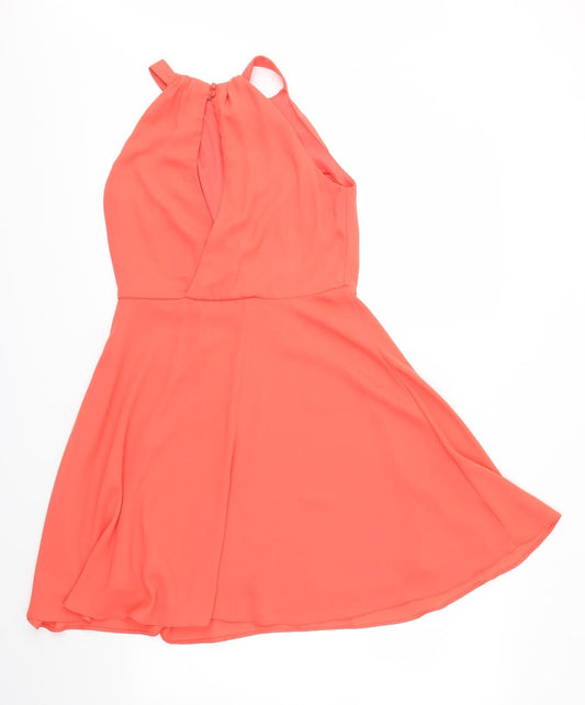 NEW LOOK  Womens Red Houndstooth  Fit & Flare  Size 8