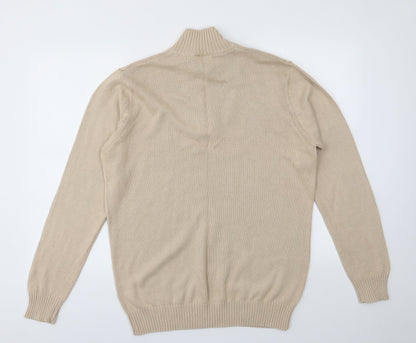 Mens UK Size M Cotton Traders Beige Pullover Sweatshirt