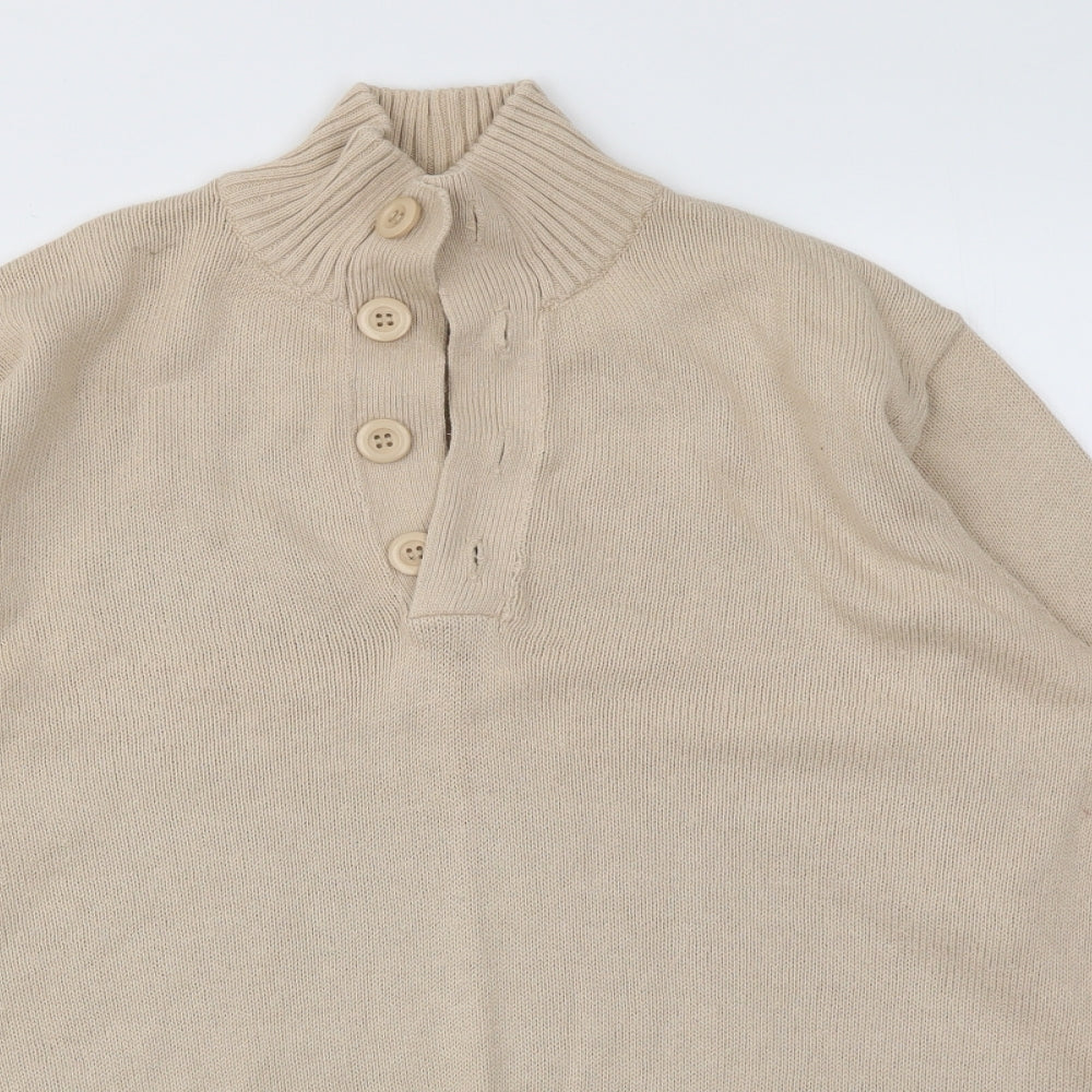 Mens UK Size M Cotton Traders Beige Pullover Sweatshirt