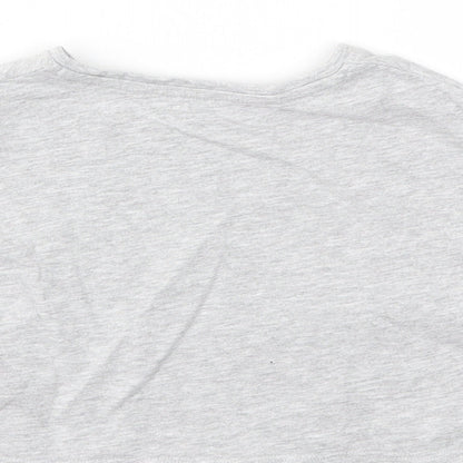 Brand and care label for Matalan girls’ grey basic t-shirt, size 6, years