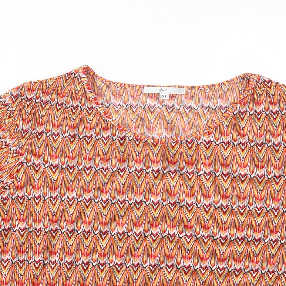 Womens UK Size XL Klass Orange Basic T-Shirt