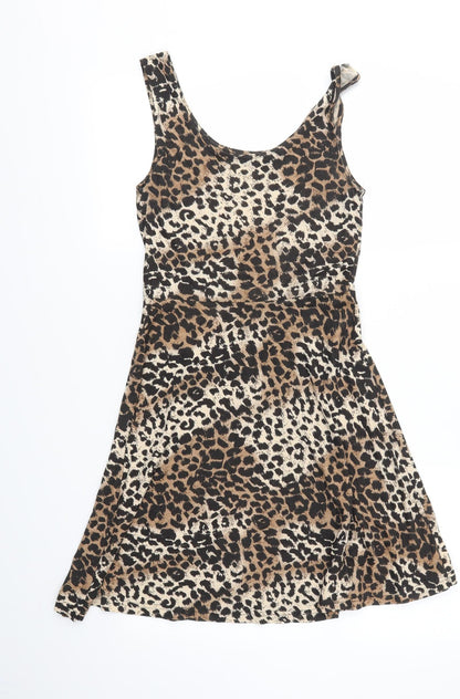 Primark Womens Brown Animal Print  Fit & Flare  Size 8
