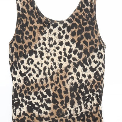 Primark Womens Brown Animal Print  Fit & Flare  Size 8