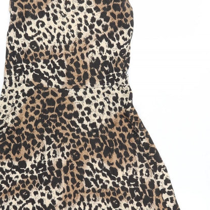Primark Womens Brown Animal Print  Fit & Flare  Size 8