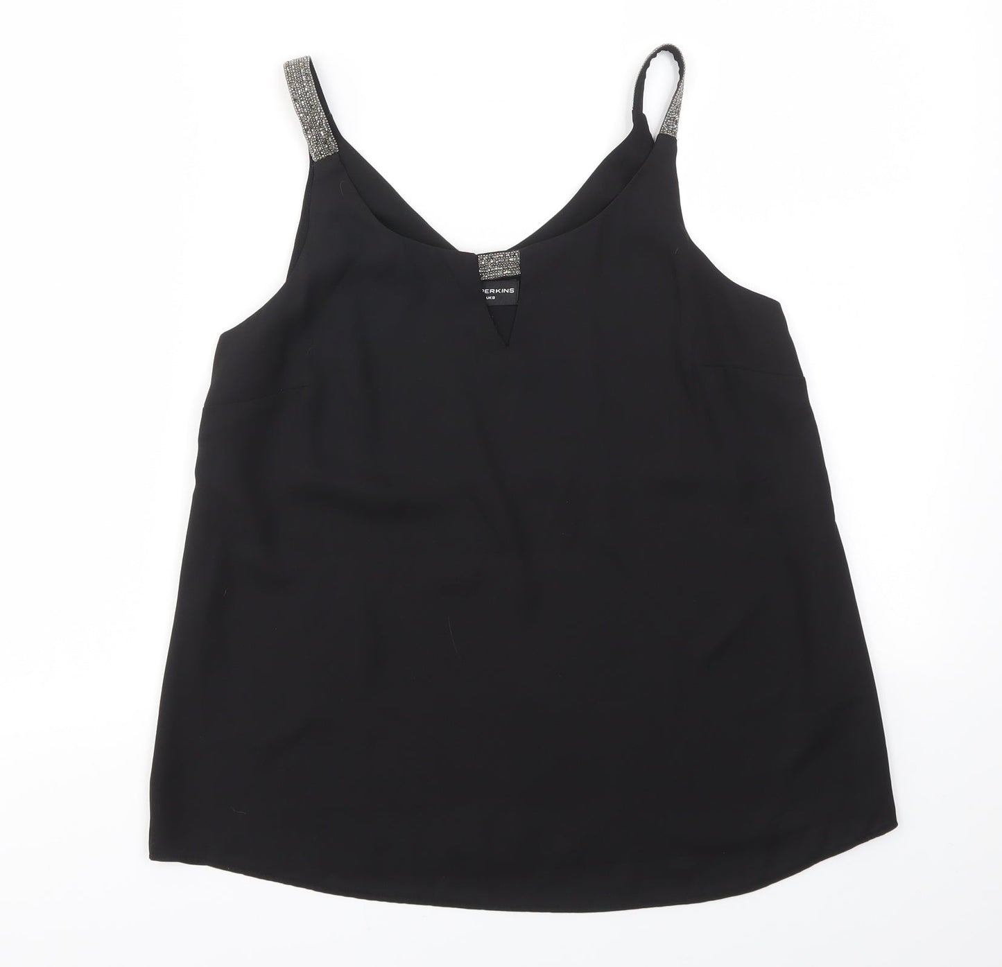 Womens UK Size 8 Dorothy Perkins Black Basic Blouse