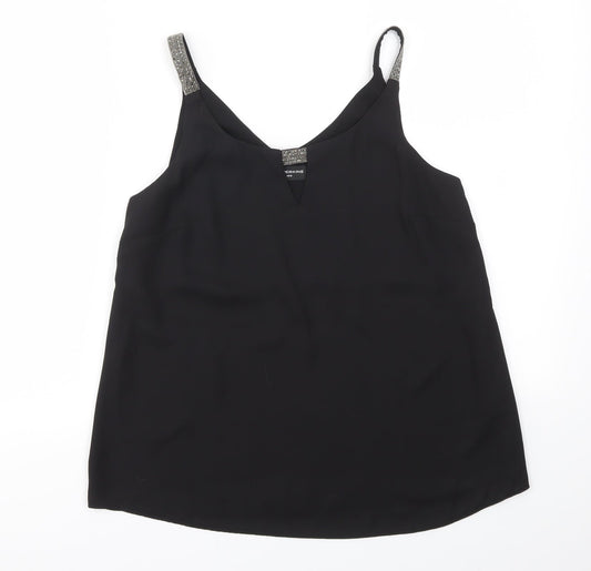 Womens UK Size 8 Dorothy Perkins Black Basic Blouse