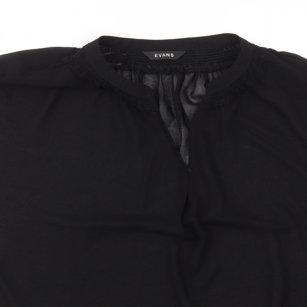 Evans Womens Black   Basic Blouse Size 14