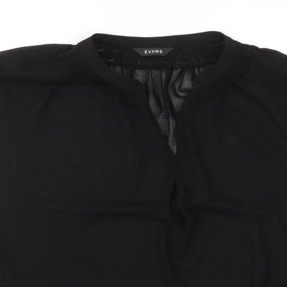 Evans Womens Black   Basic Blouse Size 14