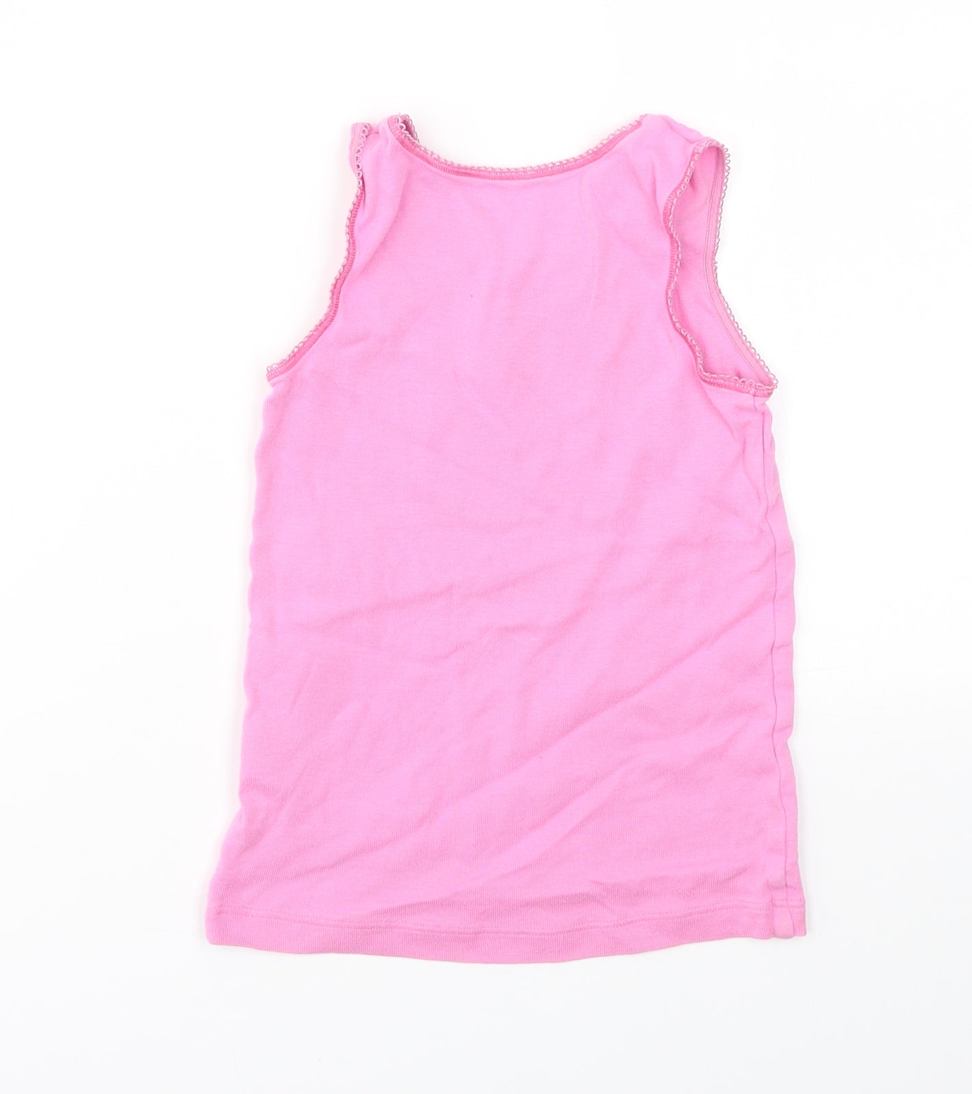 M&S Girls Pink Geometric  Basic T-Shirt Size 5-6 Years