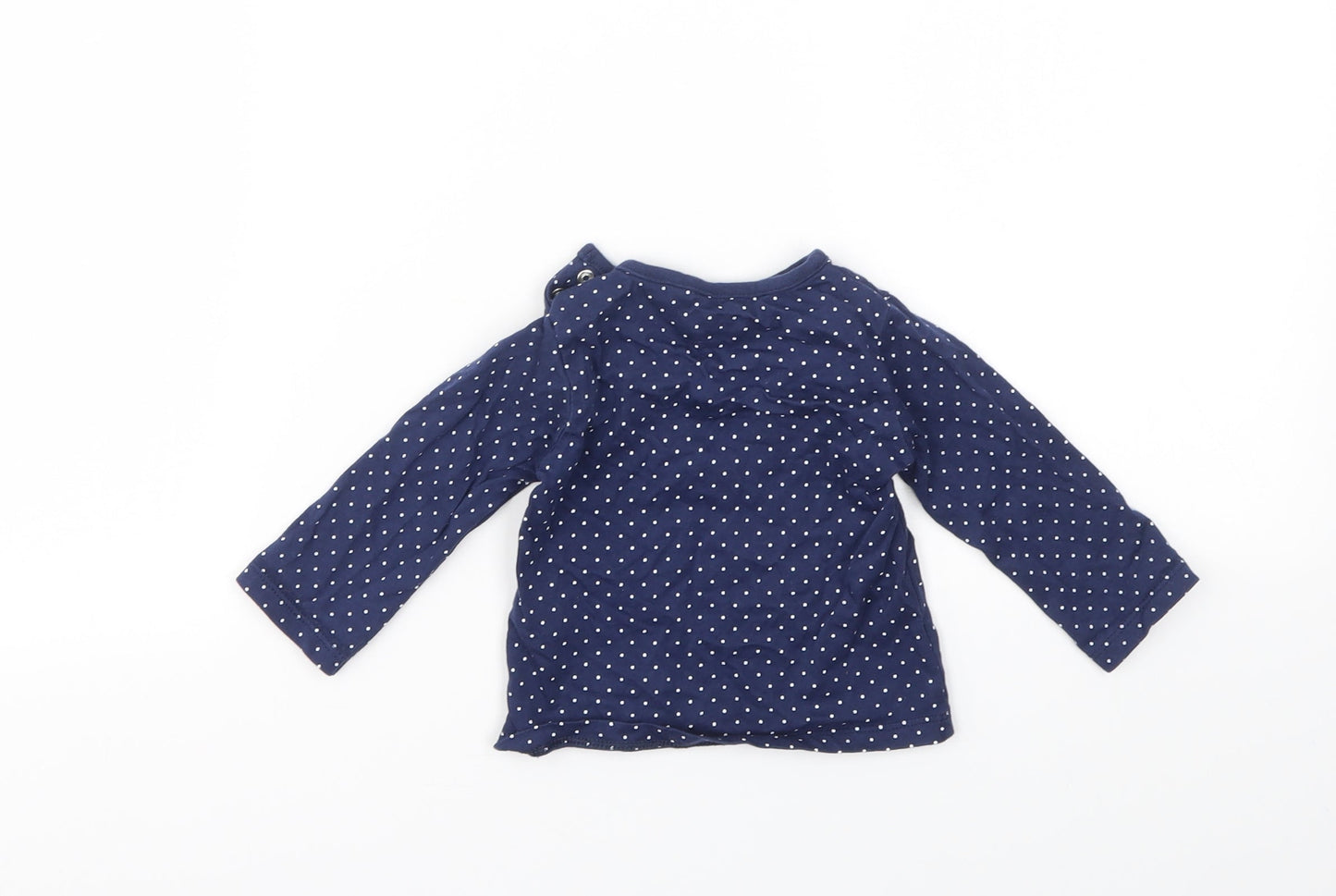 Debenhams Girls Blue Spotted  Basic T-Shirt Size 3-6 Months