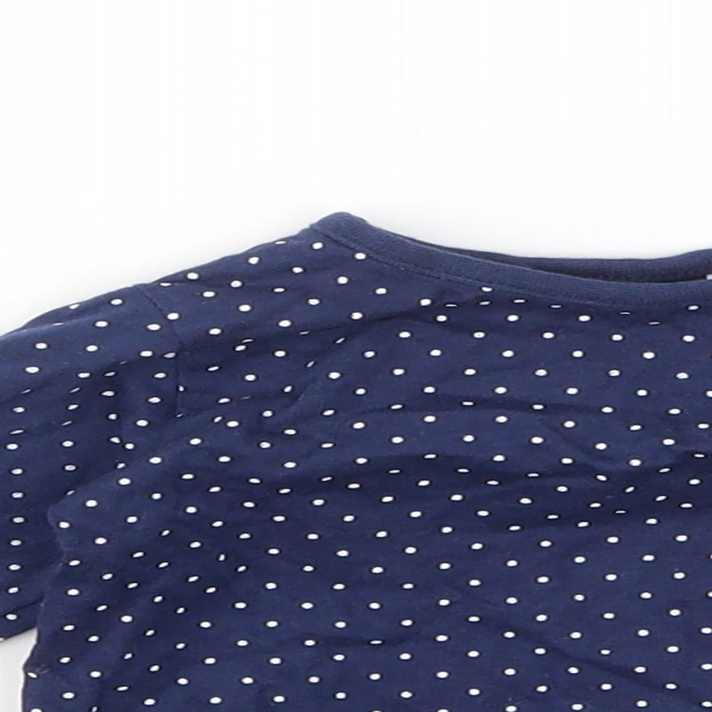 Debenhams Girls Blue Spotted  Basic T-Shirt Size 3-6 Months