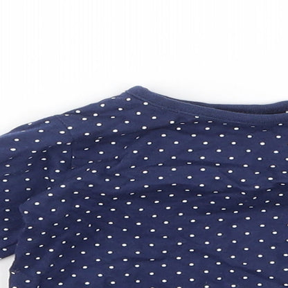 Debenhams Girls Blue Spotted  Basic T-Shirt Size 3-6 Months