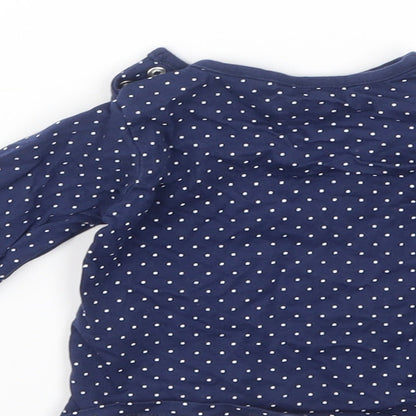 Debenhams Girls Blue Spotted  Basic T-Shirt Size 3-6 Months