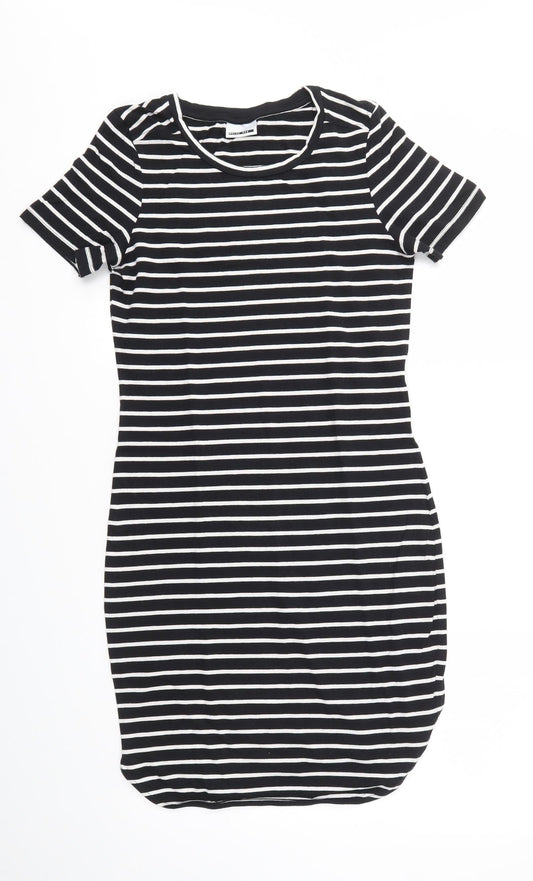 NOISY MAY  Womens Black Striped  Fit & Flare  Size XS