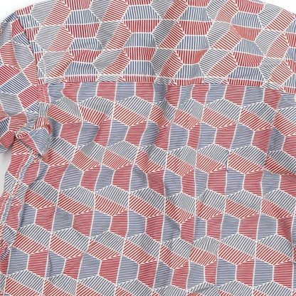 Brand and care label for Bows & arrows boys’ red geometric basic button-up, size 2-3, years