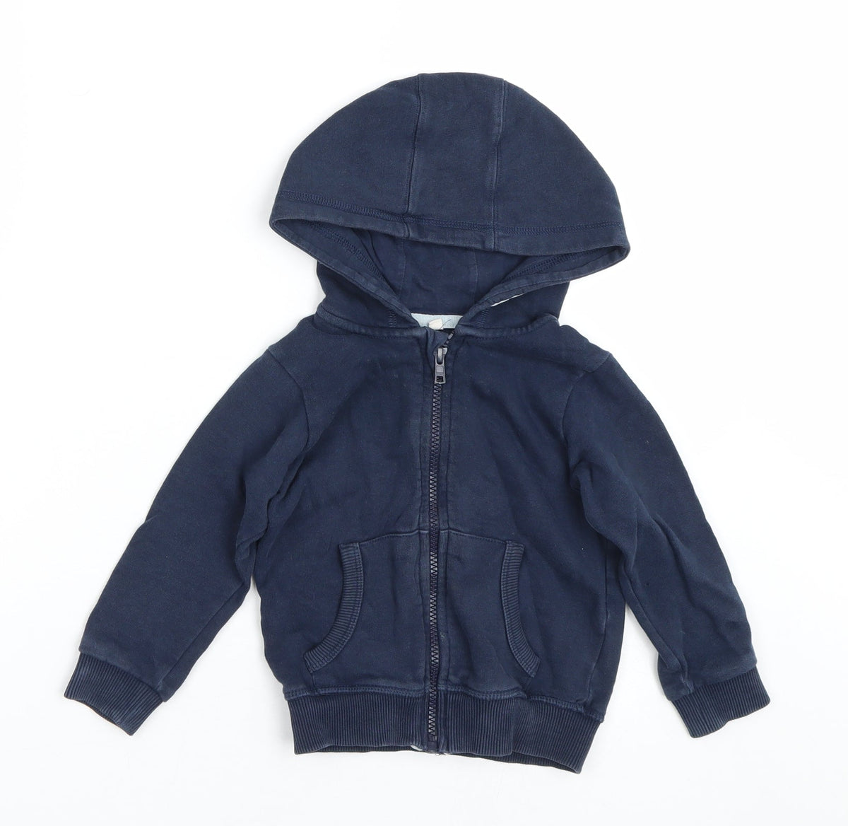 Additional front view of Marks & Spencer boys’ blue pullover hoodie, size 2-3, years