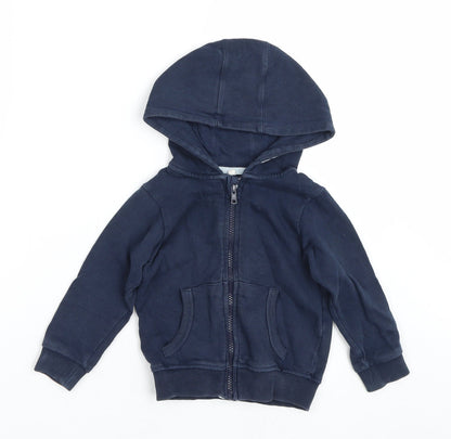 Additional front view of Marks & Spencer boys’ blue pullover hoodie, size 2-3, years