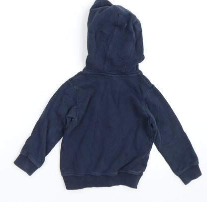Back view of Marks & Spencer boys’ blue pullover hoodie, size 2-3, years