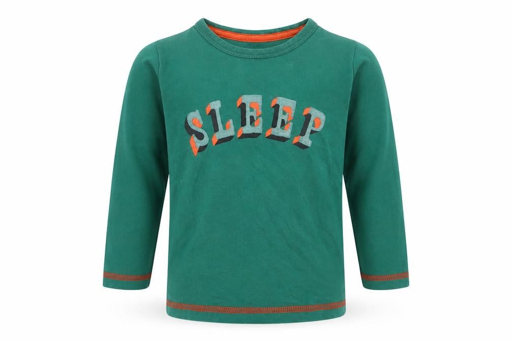 Front view of Marks & Spencer boys’ green cami pyjama top, size 12-18, months