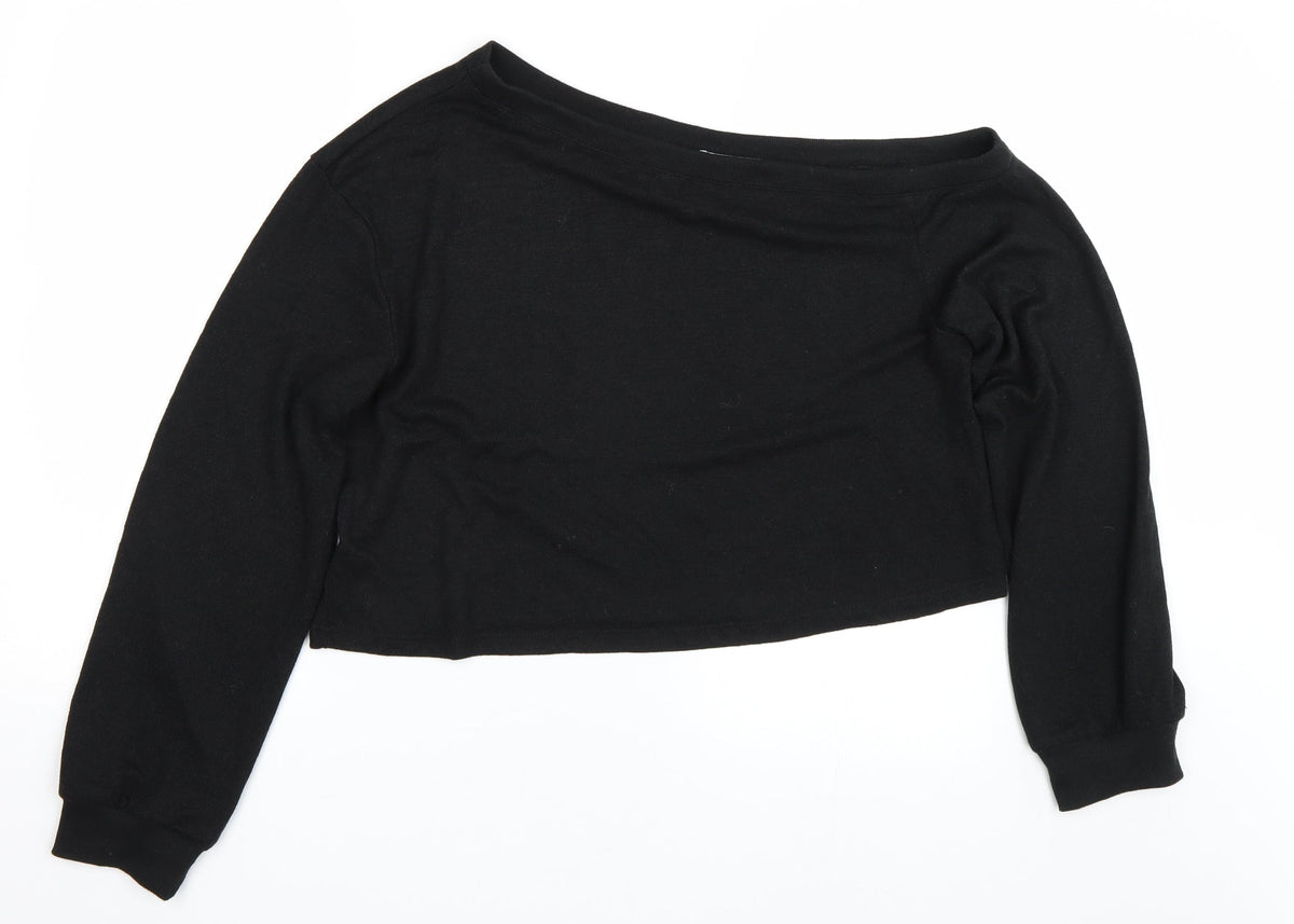 Front view of Loungeable women’s black jumper, size UK 16