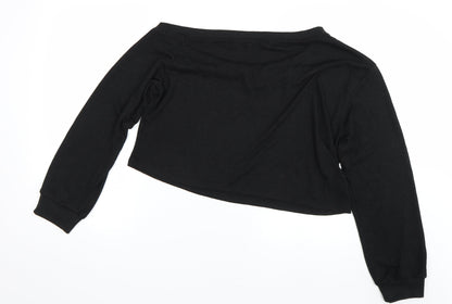 Back view of Loungeable women’s black jumper, size UK 16