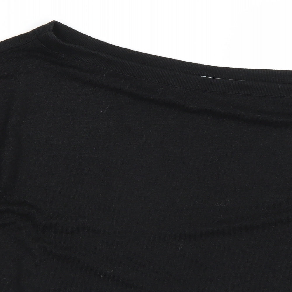 Close-up detail of Loungeable women’s black jumper, size UK 16