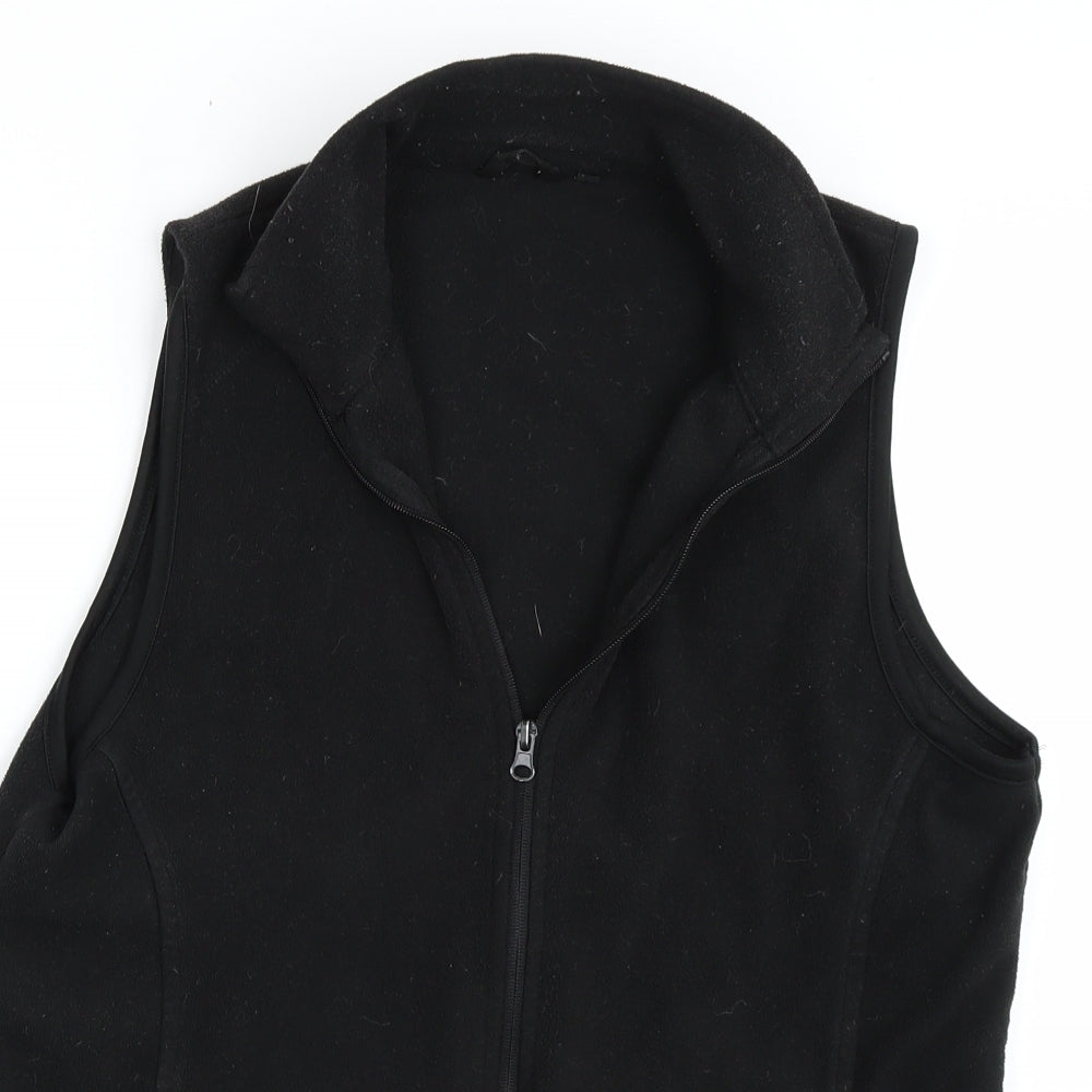 Close-up detail of Result women’s black full zip sweatshirt, size L
