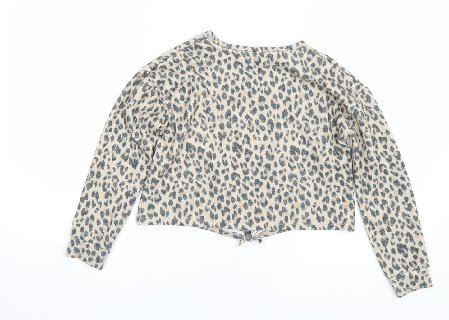 George Girls Beige Animal Print  Basic T-Shirt Size 6-7 Years