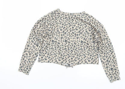 George Girls Beige Animal Print  Basic T-Shirt Size 6-7 Years