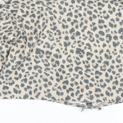 George Girls Beige Animal Print  Basic T-Shirt Size 6-7 Years