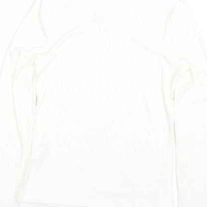 Womens UK Size L Shien White Basic T-Shirt