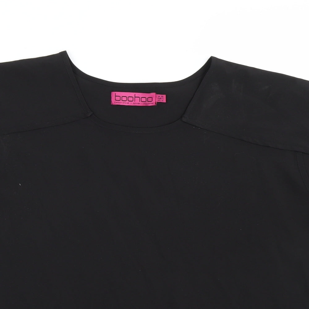 Boohoo Womens Black   Basic T-Shirt Size 10