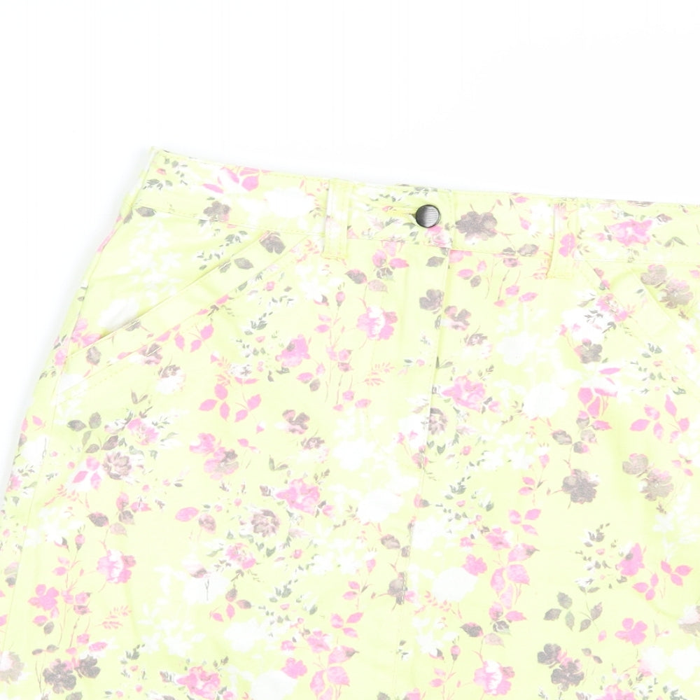 ANNE WEYBURN Womens Multicoloured Floral  Bandage Skirt Size 10