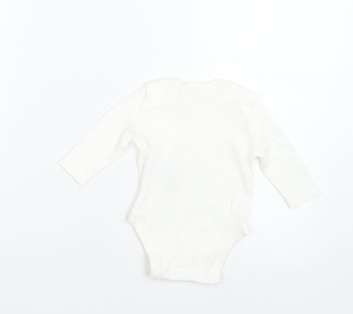 Back view of Primark Baby White Basic T-Shirt, size 0-3, Months